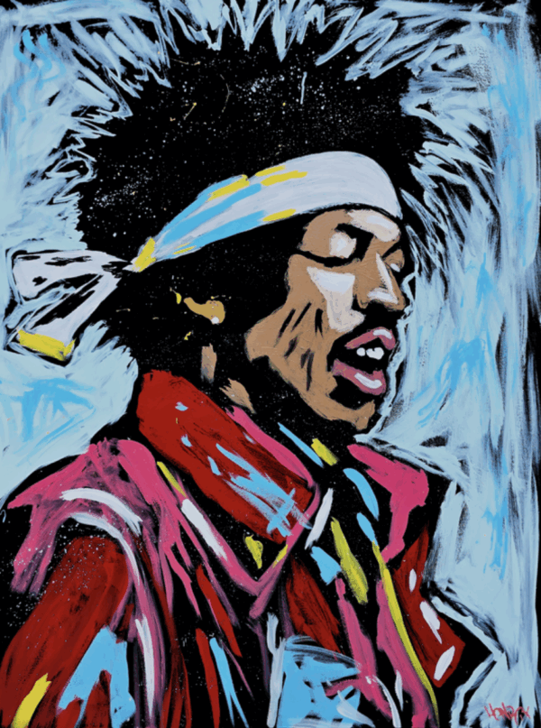 Close-up detail of Hendrix x Henrix canvas print by Henrix